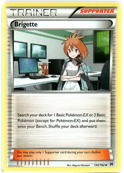 Moderately Played, English Pokemon Regular Brigette - 134/162 - Uncommon XY - BR - Image 1