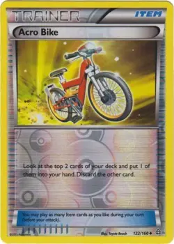 Moderately Played, English Pokemon Reverse Holo Acro Bike - 122/160 - Uncommon - - Image 1