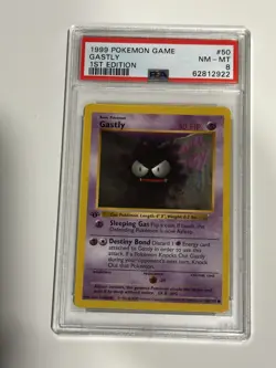 Pokemon TCG Cards 1st Edition Base Set Gastly 50/102 PSA 8 NM-MT - Image 1