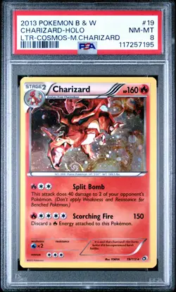 POKEMON LEGENDARY TREASURES CHARIZARD #19 COSMOS HOLO PSA 8 NM #117257195 - Image 1
