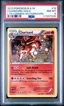 POKEMON LEGENDARY TREASURES CHARIZARD #19 COSMOS HOLO PSA 8 NM #117257205 - Image 1