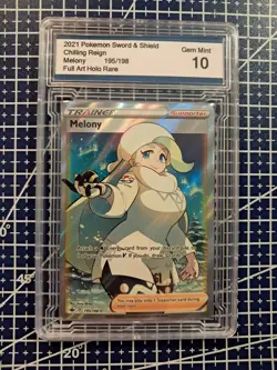 2021 Pokemon TCG Melony Full Art Trainer 195/198 Chilling Reign Gem Mint 10 - Image 2