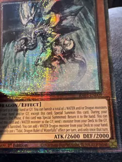 TIDAL, DRAGON RULER OF WATERFALLS QUARTER CENTURY SECRET RARE RA03-EN009 YUGIOH - Image 3