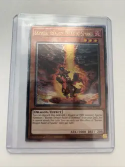 Yugioh Burner, Dragon Ruler Of Sparks RA03-EN256 Quarter Century Secret Rare - Image 1