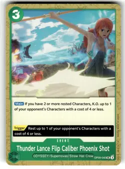 One Piece Emperors in the New World Card OP9-040 UC Thunder Lance Flip Caliber - Image 1