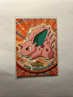 1999 Pokemon Topps Card Nidoran #32 Blue Logo TV Animation Series 1 Vintage MP - Image 1