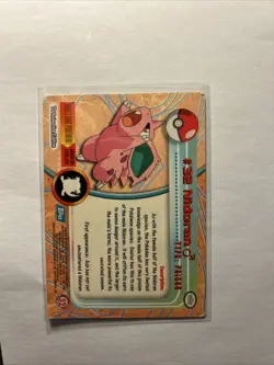 1999 Pokemon Topps Card Nidoran #32 Blue Logo TV Animation Series 1 Vintage MP - Image 2