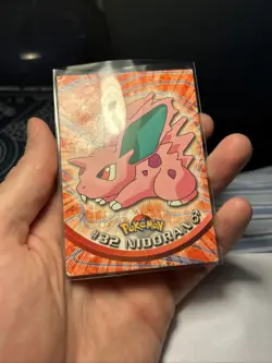 1999 Pokemon Topps Card Nidoran #32 Blue Logo TV Animation Series 1 Vintage MP - Image 3