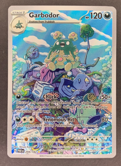 Garbodor IR Pokemon Card TCG 204/182 Paradox Rift 2023 NM Pack Fresh And Sleeved - Image 1