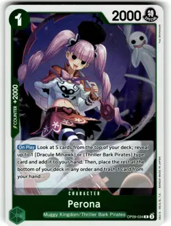One Piece Emperors in the New World Card OP9-034 Rare Foil Perona - Image 1