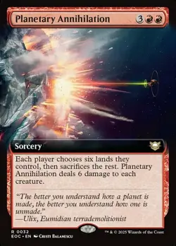 1x (32) Planetary Annihilation - EXTENDED ART MTG Commander Edge of Eternities N - Image 1