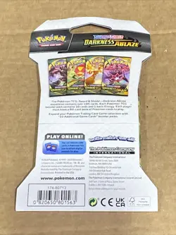 Pokemon TCG Sword & Shield Darkness Ablaze Booster Pack - New - Image 3