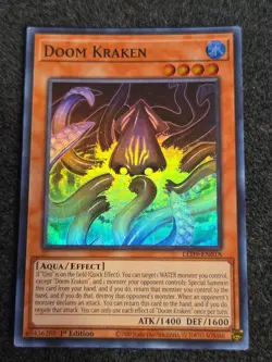 Yugioh Doom Kraken LED9-EN018 Super Rare 1st Ed VLP - Image 1