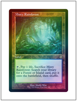1x Misty Rainforest, Retro Frame Foil, Modern Horizons 2, MTG NM - Image 1