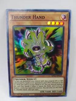YU-GI-OH! Thunder Hand. MP21-EN120. 1st Edition Super Rare Card. TCG CCG Yugioh - Image 1