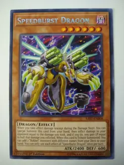 YU-GI-OH! Speedburst Dragon. SAST-EN006. 1st Edition Rare Card. TCG CCG Yugioh - Image 1