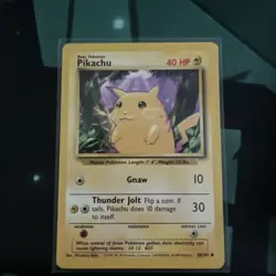 Pikachu 58/102 Base Set 1999-2000 Pokemon Card WOTC -MP - Image 1