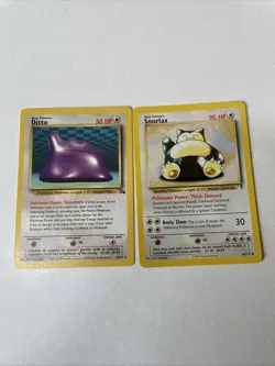 Lot of 2 Vintage Pokemon Cards - Snorlax, Ditto - WOTC - See desc for cond - Image 1