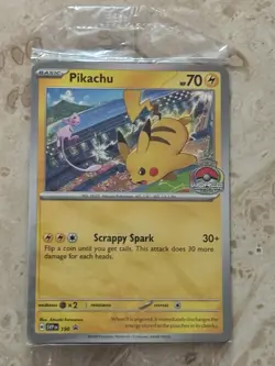 Pokemon TCG 2024 World Championships Pikachu Promo Card Sealed - Image 1