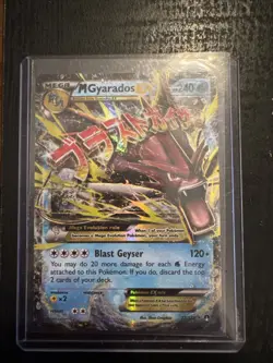 2016 Pokemon TCG Card XY Breakpoint Mega M Gyarados EX Ultra Rare Holo 27/122 - Image 1