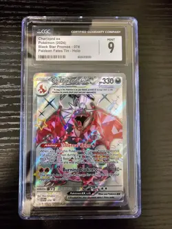 Pokemon TCG Charizard ex 074 Black Star Promo Paldean Fates Tin CGC 9 Mint Card - Image 1