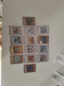 Lot of (14) Yu-Gi-Oh Cards Collectible Konami 1996 Chrome Silver Cards - Image 1