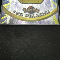 PIKACHU Pokemon TOPPS Card #25 TV Animation Black Logo - Holo - Image 3