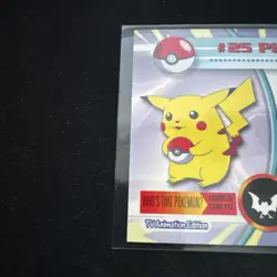PIKACHU Pokemon TOPPS Card #25 TV Animation Black Logo - Holo - Image 5