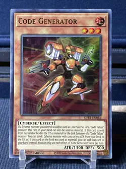Code Generator Ultra Rare 1st Edition Yu-Gi-Oh TCG [GFP2-EN082] NM - Image 1