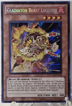 Gladiator Beast Laquari LCGX-EN238 Secret Rare Unlimited Edition Yugioh NM/M - Image 1