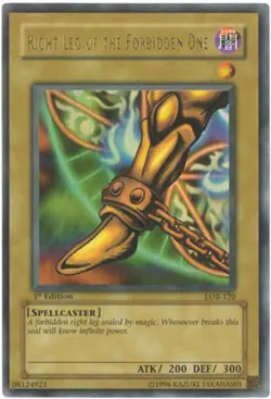 Yu-Gi-Oh Card - LOB-120 - RIGHT LEG of the FORBIDDEN ONE [1st Edition] *Played* - Image 1