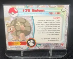 Golem #75 Topps Series 1 Pokemon Card Blue Logo Non Foil - Image 2
