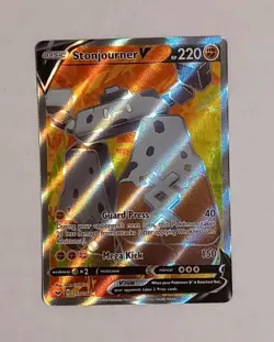 Pokemon Stonjourner V 193/202 Sword & Shield Ultra Rare Full Art Holo NM Card - Image 1