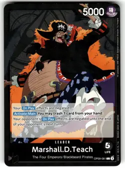 One Piece Emperors in the New World Card OP9-081 Leader Marshall.D.Teach - Image 1