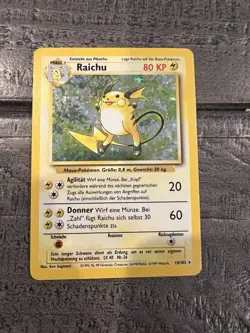 Pokemon TCG Raichu Base Set Holo Rare Card 14/102 German NM - Image 1
