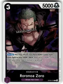 One Piece Emperors in the New World Card OP9-076 Rare Foil Roronoa Zoro - Image 1