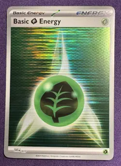 Pokemon BASIC GRASS ENERGY SVE 017 - Black Bolt/White Flare - Rev Holo NM - Image 1