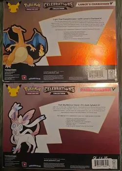 Pokemon Celebration Lance's Charizard V & Dark Sylveon V Collection Boxes Sealed - Image 2