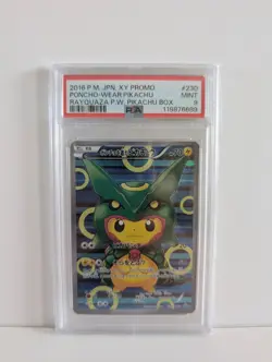 2016 POKEMON JPN XY PROMO #230 PONCHO-WEARING PIKACHU PSA 9 - Image 2