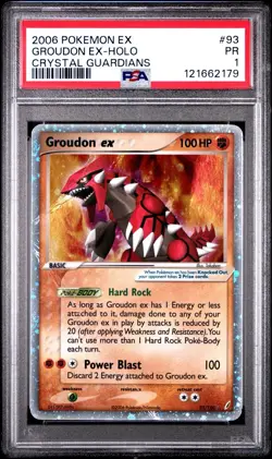 PSA 1 Groudon Holo 93/100 EX Crystal Guardians 2006 Pokemon PR - Image 1