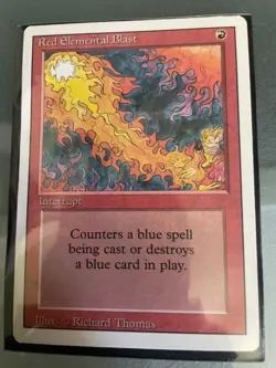 Red Elemental Blast, Revised Edition (171) barely used MTG card - Image 1
