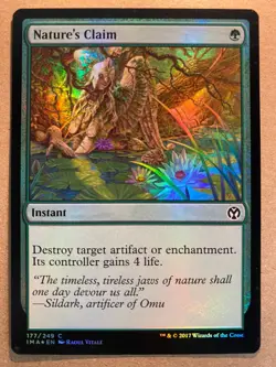 MTG 1x FOIL Nature's Claim Iconic Masters Pauper Magic the Gathering Card x1 NM - Image 1