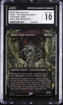 GONTI, NIGHT MINISTER Aetherdrift Borderless Foil Rare CGC 10 MTG [Nostalgium] - Image 1