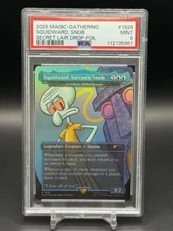 2025 Magic The Gathering SpongeBob Secret Lair Drop Squidward Snob Foil PSA 9 - Image 1