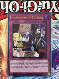 DRAGONMAID TIDYING Ultra Rare, (Trap CARD), Ra04-EN102 Near Mint 1st Edition - Image 1