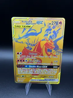 Pokemon TCG Reshiram & Charizard GX Sun & Moon SM247 Holo Promo Card - Image 1