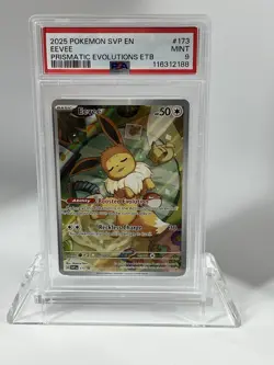 PSA 9 MINT Eevee # 173 Holo Promo Prismatic Evolutions ETB Promo Pokemon Card - Image 1