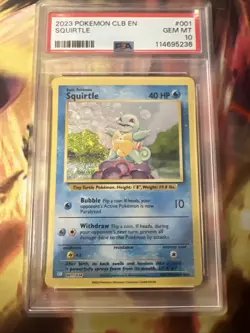 Pokemon TCG Squirtle Holo Rare Card PSA 10 Gem Mint 001/034 CLB Classic Box 2023 - Image 3
