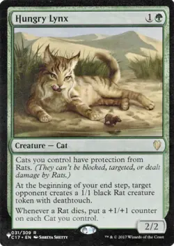 Hungry Lynx [Commander 2017] Magic MTG Near Mint NM Card - Image 1