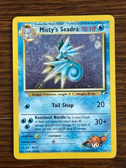 Misty's Seadra #009/132 Pokemon Card Holo Prerelease WOTC. Near mint or better. - Image 2